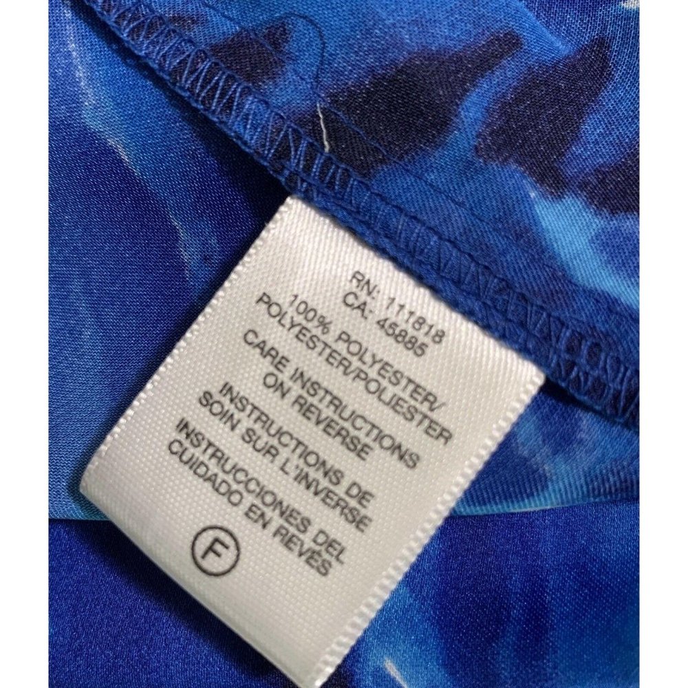 Michael Michael Kors Blue Paisley Print Beaded Sleeveless Scoop Neck Top - Picture 8 of 8